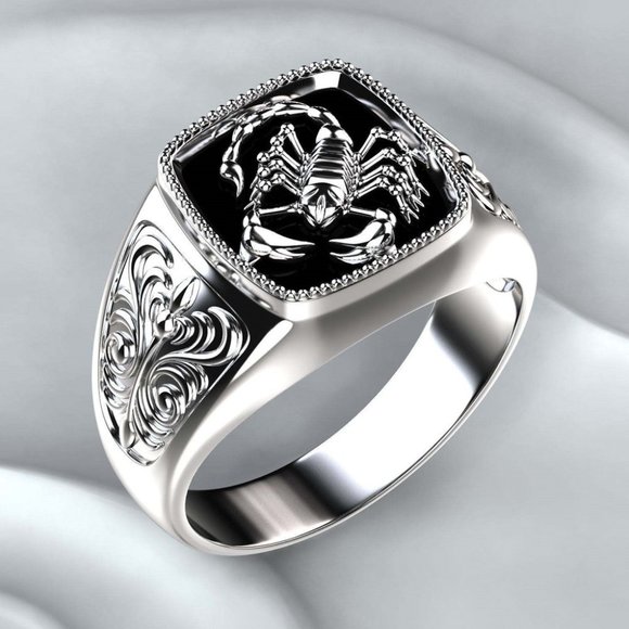 Jewelry - ✨Fashion Gothic Style Trendy Black Scorpion Pattern Ring For Men, GPMB1493-7